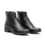 Bota Couro Legítimo Feminina Cano Curto Preto Zoe
