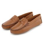 Mocassim Feminino De Couro Flora Whisky