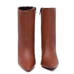 Bota Feminina Salto Alto Bico Fino Luciana Caramelo