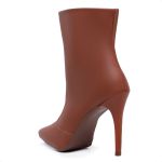 Bota Feminina Salto Alto Bico Fino Luciana Caramelo