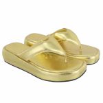 Sandália Papete Tamanco Dourado Helena