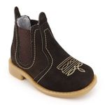 Bota Infantil Botina Texana Couro Legitimo Cawboy Café Café