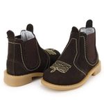 Bota Infantil Botina Texana Couro Legitimo Cawboy Café Café
