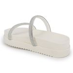 Papete feminina com tiras de strass Ana Paula Off white