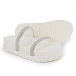 Papete feminina com tiras de strass Ana Paula Off white