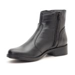 Bota Couro Legítimo Feminina Cano Curto Preto Zoe