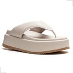 Papete Plataforma Feminina Asa Delta Off white Isadora