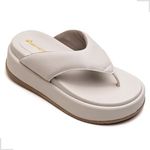 Papete Plataforma Feminina Asa Delta Off white Isadora