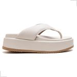 Papete Plataforma Feminina Asa Delta Off white Isadora
