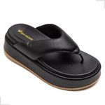 Papete Plataforma Feminina Asa Delta Preto Isadora