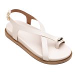 Papete Feminina Napa com Detalhe de Metal Off white Luna