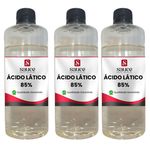 Kit ÁCIDO LÁTICO 85% - 3 frascos - 1 Kg cada