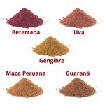 Kit Pré treino Natural 200 g - Beterraba, Uva, Maca Peruana, Gengibre e Guaraná