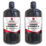 Kit Corante Caramelo Líquido IV - Duplo Poder - 2 frascos - 1 KG cada