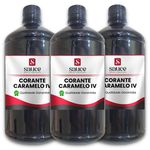 Kit Corante Caramelo Líquido IV - Duplo Poder - 3 frascos - 1 KG cada