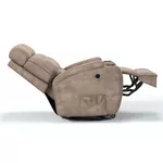 Poltrona do Papai Reclinável com Elevação Lift Elétrico Corino Importado Caramelo