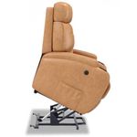 Poltrona do Papai Reclinável com Elevação Lift Elétrico Corino Importado Caramelo
