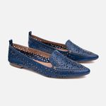Mocassim Feminino Sara em Couro Marinho 