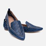 Mocassim Feminino Sara em Couro Marinho 