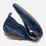 Mocassim Feminino Sara em Couro Marinho 