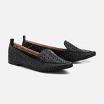 Mocassim Feminino Sara em Couro Preto