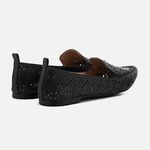 Mocassim Feminino Sara em Couro Preto