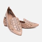Mocassim Feminino Sara em Couro Nude