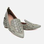 Mocassim Feminino Sara em Couro Verde Alga