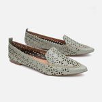 Mocassim Feminino Sara em Couro Verde Alga