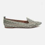 Mocassim Feminino Sara em Couro Verde Alga