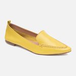 Mocassim Feminino Ana em Couro Amarelo