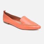 Mocassim Feminino Ana em Couro Coral