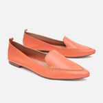 Mocassim Feminino Ana em Couro Coral