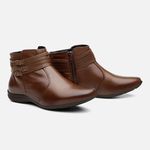 Bota Feminina Flat Chiara Em Couro Café 