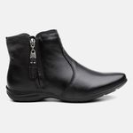 Bota Feminina Flat Carola Em Couro Preto 