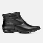 Bota Feminina Cano Curto Flat Cecília Em Couro Preto 