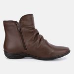 Bota Feminina Flat Helena Em Couro Chocolate 