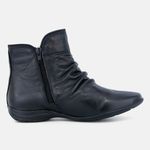 Bota Feminina Flat Helena Em Couro Preto 