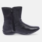Bota Feminina Cano Curto Flat Fiorella Em Couro Preto 