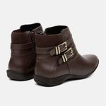 Bota Feminina Flat Ayla em Couro Café