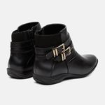 Bota Feminina Flat Ayla em Couro Preto