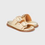 Sandália Papete Feminina Clarisse Confort Ouro Light