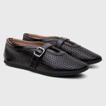 Sapatilha Feminina Eliza em Couro dobrável Preto