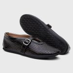 Sapatilha Feminina Eliza em Couro dobrável Preto