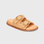 Sandália Papete Feminina Maia em Ráfia Nude