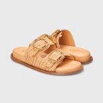 Sandália Papete Feminina Maia em Ráfia Nude