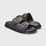 Sandália Papete Feminina Maia em Ráfia Preto