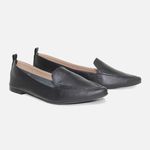 Mocassim Feminino Ana em Couro Preto