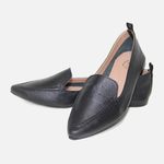 Mocassim Feminino Ana em Couro Preto