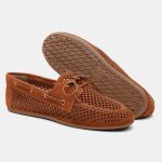 Mocassim Feminino Olívia em Couro Havana